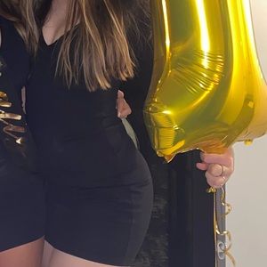 Lulus black long sleeve mini dress